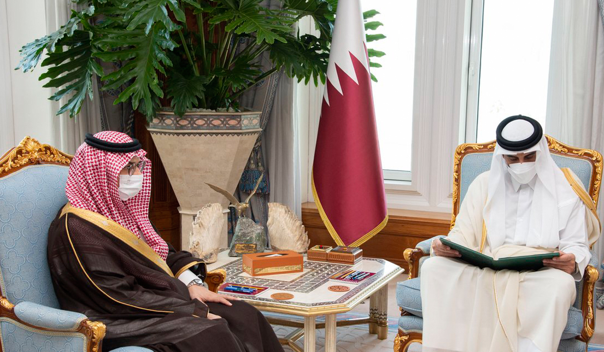 Qatar Amir met HH the Ambassador of the Kingdom of Saudi Arabia